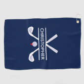 Personalisierter Name Red White Blue Golfhandtuch (Horizontal)