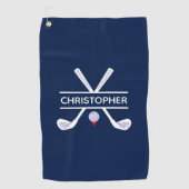 Personalisierter Name Red White Blue Golfhandtuch (Vorderseite)