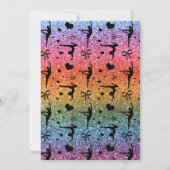 Personalisierter Name Regenbogen Glitzer Gymnastik Einladung (Rückseite)