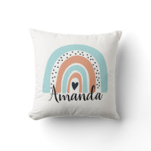 Personalisierter Name Regenbogen Herzblauer Pfirsi