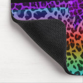 Personalisierter Name Regenbogen-Leopardruck lila  Mousepad (Ecke)