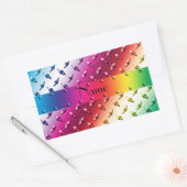 Personalisierter Name Regenbogendiamantstahl Rechteckiger Aufkleber (Umschlag)