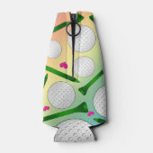 Personalisierter Name Regenbogengolfbälle T-Shirts Flaschenkühler (Rückseite)