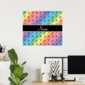 Personalisierter Name Regenbogengymnastik Poster (Heimbüro)