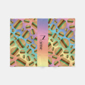Personalisierter Name Regenbogenhamburger Fleecedecke (Vorderseite (Horizontal))