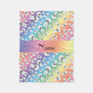 Personalisierter Name Regenbogenkartierung Fleecedecke