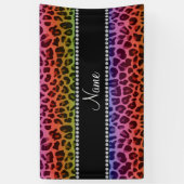 Personalisierter Name Regenbogenleoparden Banner (Vertikal)