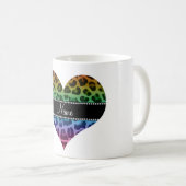 Personalisierter Name Regenbogenleoparden Kaffeetasse (VorderseiteRechts)