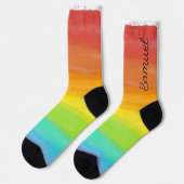 Personalisierter Name Regenbogensocken Socken (Linkes Detail)