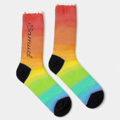 Personalisierter Name Regenbogensocken Socken (Rechts)