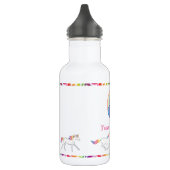 Personalisierter Name - RegenbogenUnicorn Edelstahlflasche (Links)