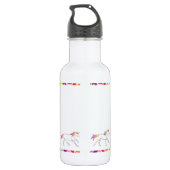 Personalisierter Name - RegenbogenUnicorn Edelstahlflasche (Rückseite)