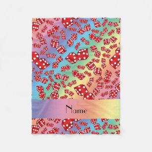 Personalisierter Name Regenbogenwürfelmuster Fleecedecke