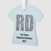 Personalisierter Name registrierter Diätetiker RD Ornament (Vorderseite)