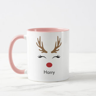 Personalisierter Name Reindeer Xmas Tasse