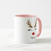 Personalisierter Name Reindeer Xmas Tasse (VorderseiteRechts)