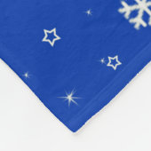 Personalisierter Name Rentierblauer Schneeflocken Fleecedecke (Ecke)