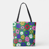 Personalisierter Name Retro Green Blume Vibranding Tasche (Rückseite)