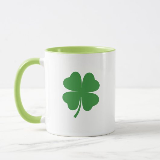 Personalisierter Name Retro Irish Luck Clover Tasse (Links)