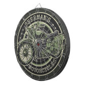 Personalisierter NAME Retro Militärische Motorradf Dartscheibe (Vorderseite rechts)
