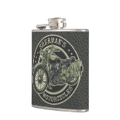 Personalisierter NAME Retro Militärische Motorradf Flachmann (Links)