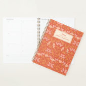 Personalisierter Name Retro Orange Botanik  Planer (Anzeige)