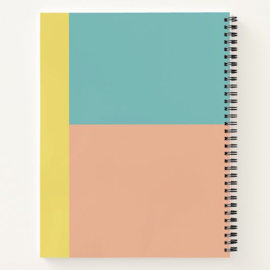 Personalisierter Name Retro Pastellfarbblock Schre Notizblock (Rückseite)