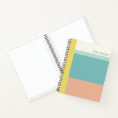 Personalisierter Name Retro Pastellfarbblock Schre Notizblock (Innenseite)