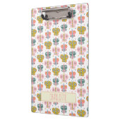 Personalisierter Name Retro Rosa Schmetterlinge St Klemmbrett (Links)