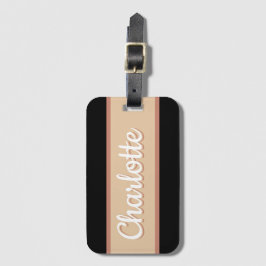 Personalisierter Name Retro Streifen Gepäckanhänger