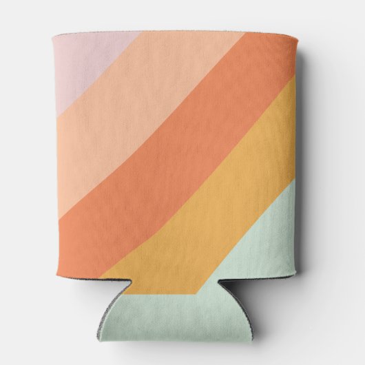 Personalisierter Name Retro Streifen Pastete Minze Dosenkühler (Rückseite)