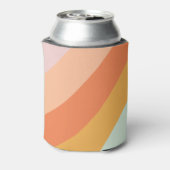 Personalisierter Name Retro Streifen Pastete Minze Dosenkühler (Kanne Rückseite)