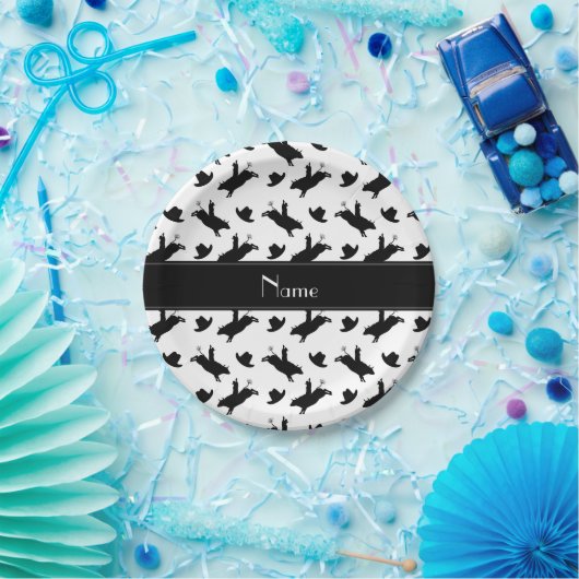 Personalisierter Name: Rodeo Bulle-Reitmuster Pappteller (Party)