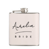 Personalisierter Name Rosa Bachelorette Flachmann (Vorderseite)