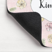 Personalisierter Name Rosa Blume Mousepad (Ecke)