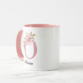 Personalisierter Name Rosa Blumen Danke Tasse Gesc (Vorderseite Links)