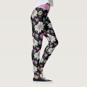 Personalisierter Name Rosa Blumenmuster nahtlos Leggings (Rechts)