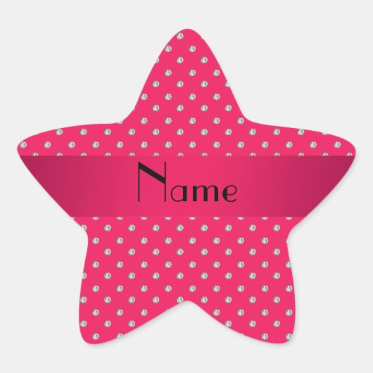 Personalisierter Name Rosa Diamanten Stern-Aufkleber (Vorderseite)