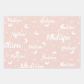 Personalisierter Name Rosa Elegante Niedliche Eleg Geschenkpapier Set (Vorderseite 3)