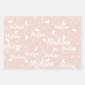 Personalisierter Name Rosa Elegante Niedliche Eleg Geschenkpapier Set (Vorderseite)