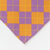 Personalisierter Name Rosa Eule lila orange Raute Fleecedecke (Ecke)