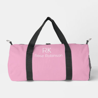 Personalisierter Name Rosa Farbe Stilvolle Minimal Duffle Bag