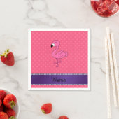 Personalisierter Name Rosa Flamingo Pink Polka Pun Serviette (Beispiel)