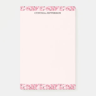 Personalisierter Name Rosa Flamingo Tropisches Mus Post-it Klebezettel
