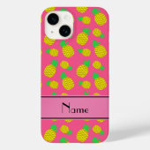 Personalisierter Name Rosa Gelbe Ananas Case-Mate iPhone Hülle (Rückseite)