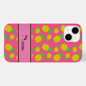 Personalisierter Name Rosa Gelbe Ananas Case-Mate iPhone Hülle (Rückseite (Horizontal))