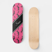 Personalisierter Name Rosa Glitzer Fledermäuse Skateboard (Vorderseite)