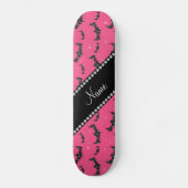 Personalisierter Name Rosa Glitzer Fledermäuse Skateboard (Vorderseite)