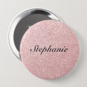 Personalisierter Name Rosa Glitzer Sparkline Stil Button (Vorne & Hinten)
