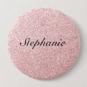 Personalisierter Name Rosa Glitzer Sparkline Stil Button (Vorderseite)